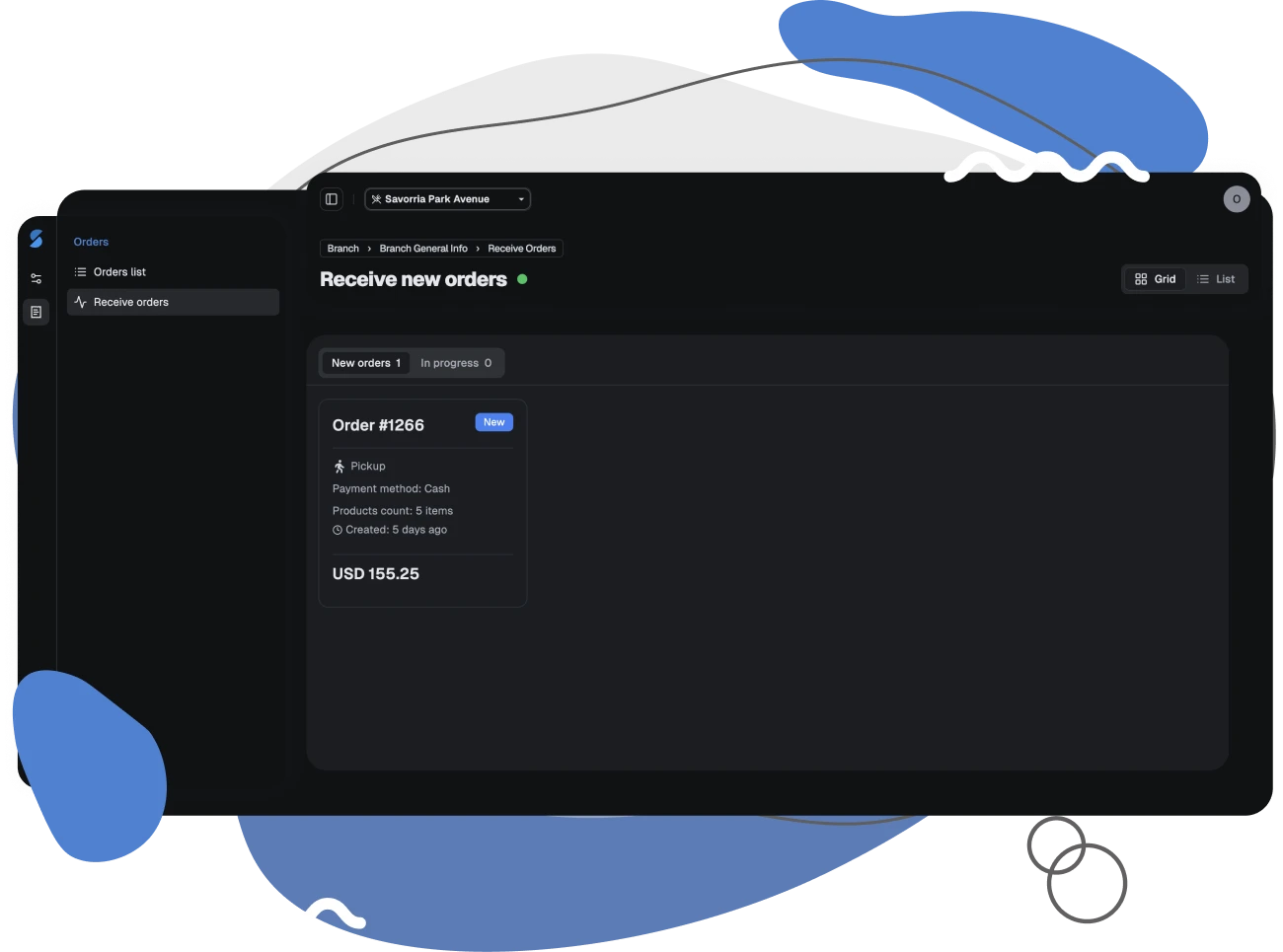 Accept incoming orders from destkop or mobile devices